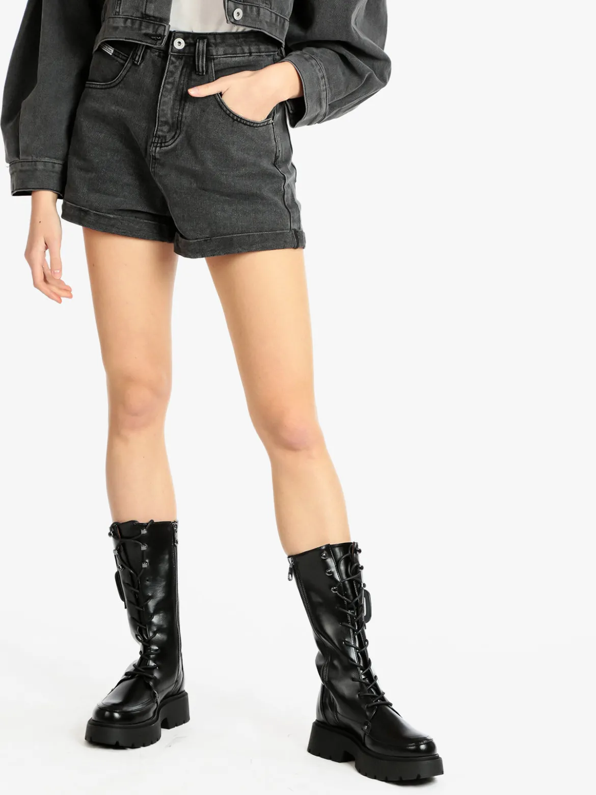 Solada Shorts in jeans donna a vita alta