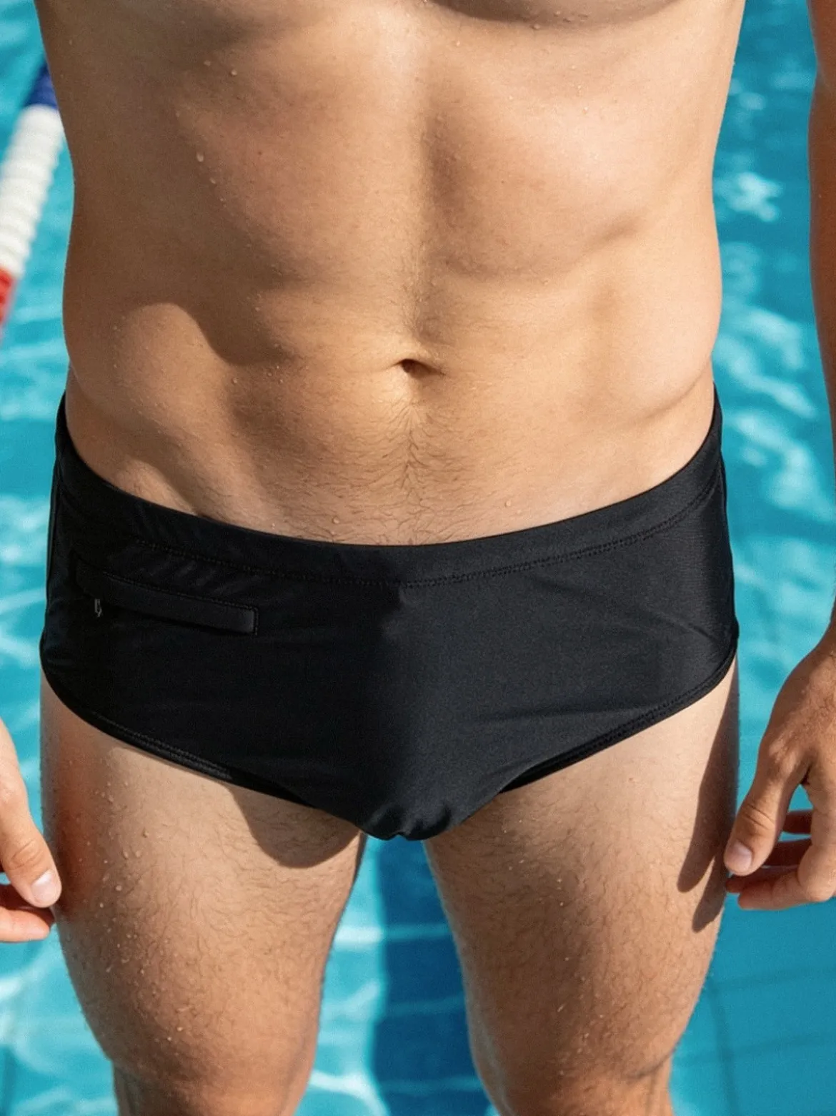 Solada Slip mare da uomo con taschino - nero