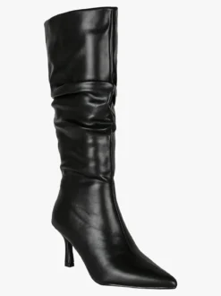 Solada Stivali donna slouchy con tacco a rocchetto - nero