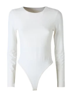 Solada Top body da donna a maniche lunghe - bianco