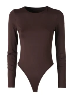 Solada Top body da donna a maniche lunghe - moro
