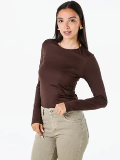 Solada Top body da donna a maniche lunghe - moro