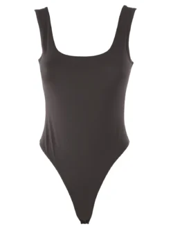 Solada Top body donna senza maniche sgambato - grigio scuro