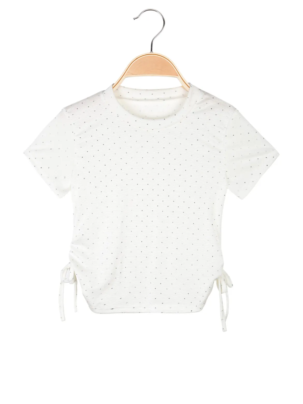 Solada Top da bambina a maniche corte con strass