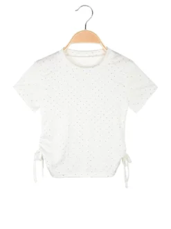Solada Top da bambina a maniche corte con strass