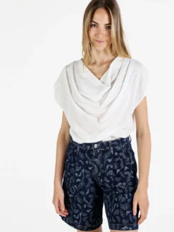 Solada Top da donna con scollo a cascata