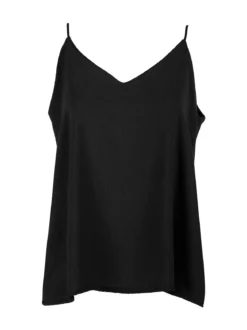 Solada Top donna con spalline sottili e scollo V - nero