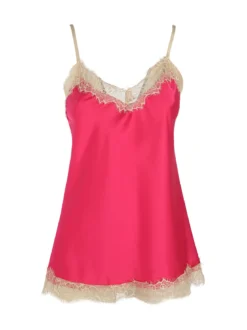Solada Top donna effetto raso con pizzo