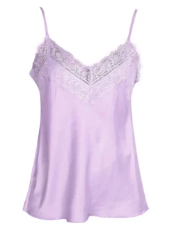 Solada Top donna effetto raso con pizzo