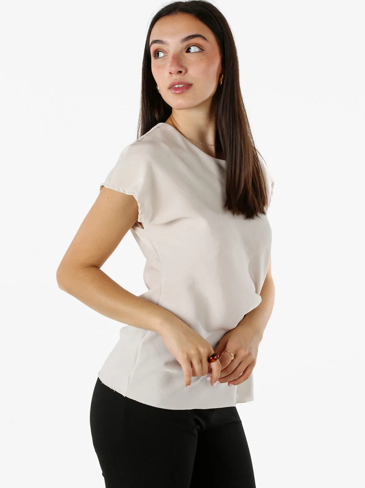 Solada Top donna girocollo senza maniche - beige