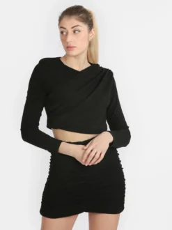 Solada Top donna lurex a manica lunga