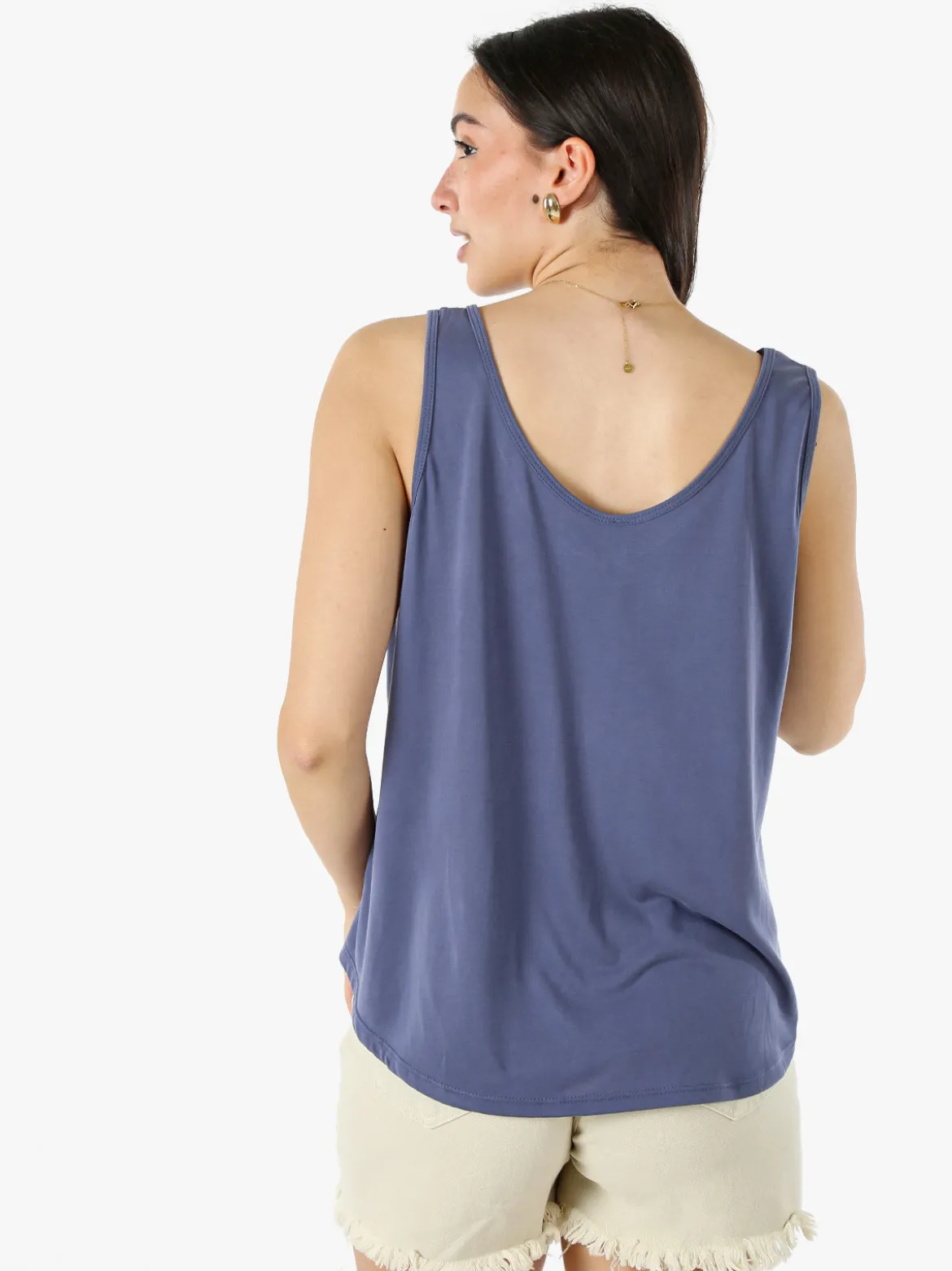 Solada Top donna oversize in viscosa - blu