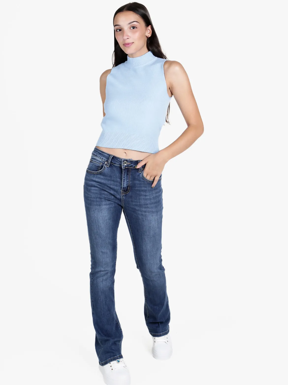 Solada Top donna smanicato in maglia