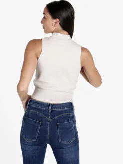 Solada Top donna smanicato in maglia