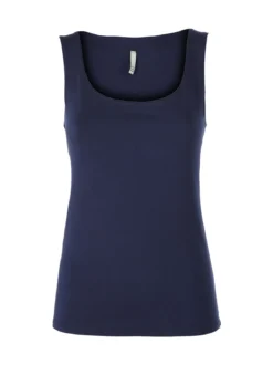 Solada Top girocollo da donna in viscosa tinta unita - blu