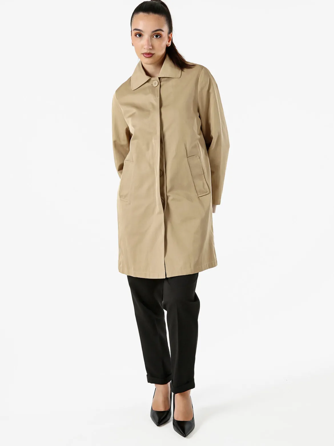 Solada Trench impermeabile da donna con bottoni - khaki