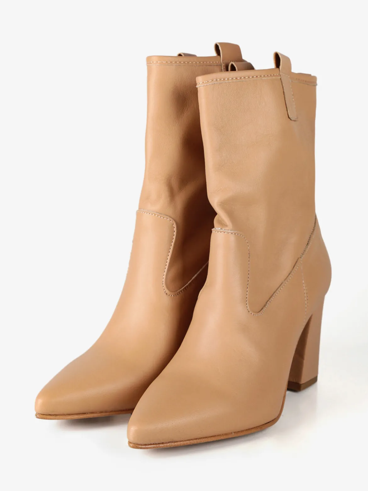 Solada Tronchetti in pelle da donna con tacco largo