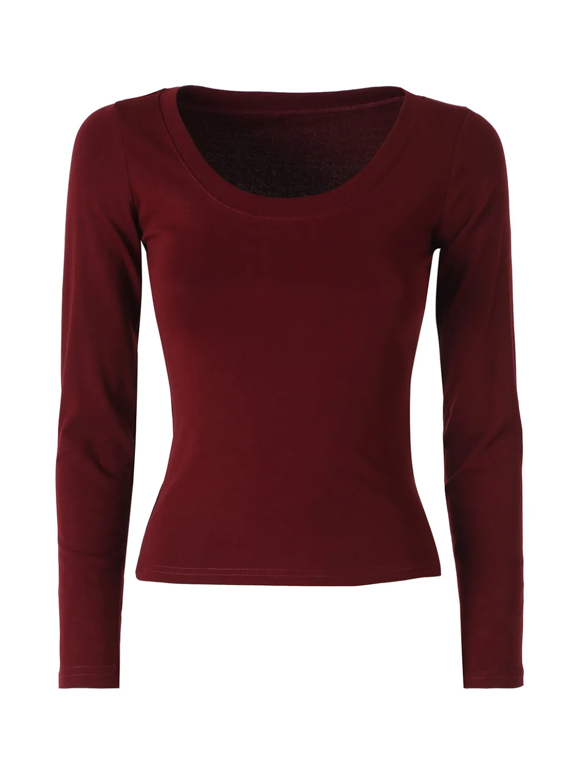 Solada T-shirt a maniche lunghe da donna in cotone - bordeaux