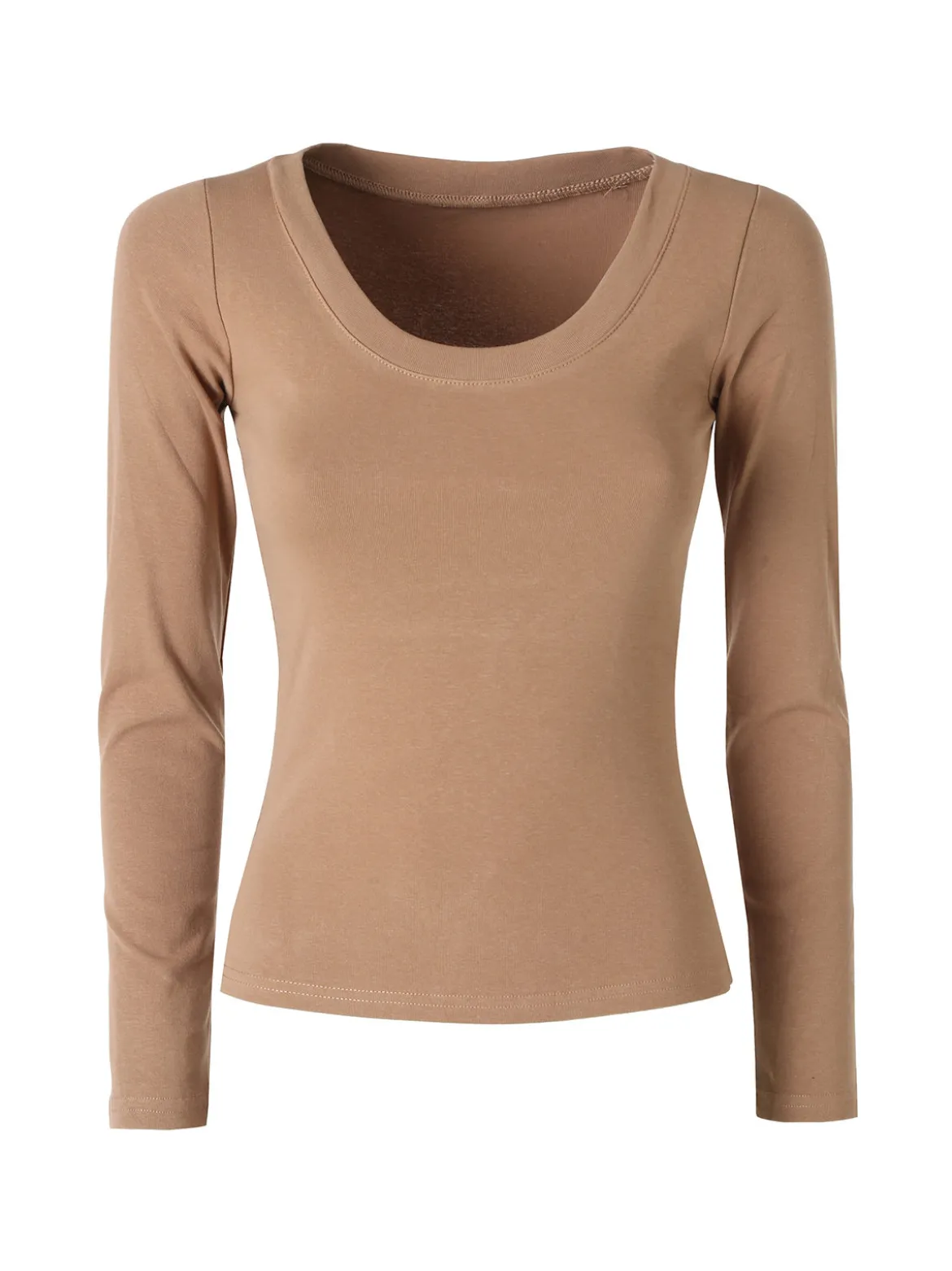 Solada T-shirt a maniche lunghe da donna in cotone - khaki