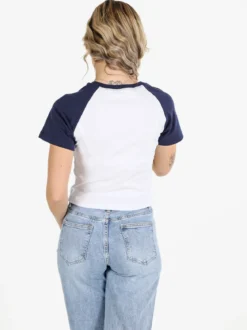Solada T-shirt crop da donna in cotone con stampa