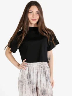 Solada T-shirt crop donna in cotone oversize