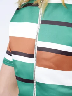Solada T-shirt cropped a righe con cerniera dietro
