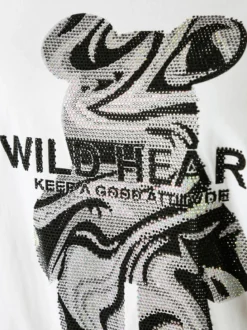Solada T-shirt da donna in cotone con strass - bianco