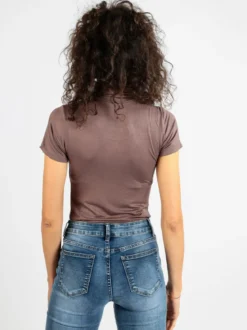 Solada T-shirt dolcevita da donna in tinta unita