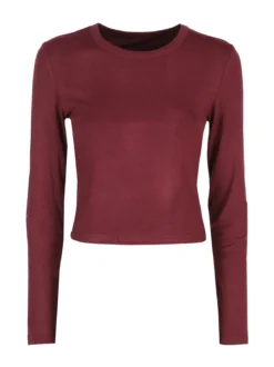 Solada T-shirt donna a maniche lunghe in viscosa - bordeaux