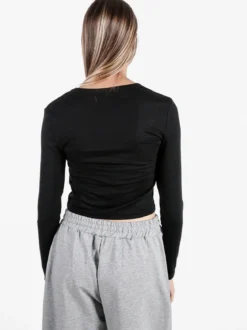 Solada T-shirt donna a maniche lunghe in viscosa - nero