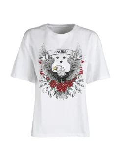 Solada T-shirt donna con stampa disegno e strass