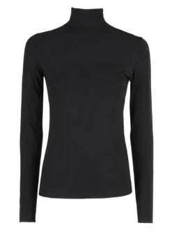 Solada T-shirt donna dolcevita a maniche lunghe - nero