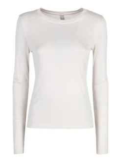 Solada T-shirt donna girocollo a maniche lunghe - beige