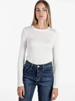 Solada T-shirt donna girocollo a maniche lunghe - bianco