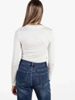 Solada T-shirt donna girocollo a maniche lunghe - bianco