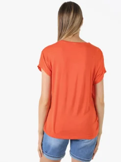 Solada T-shirt donna in viscosa e seta - arancione