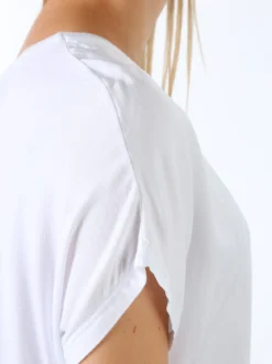 Solada T-shirt donna in viscosa e seta - bianco