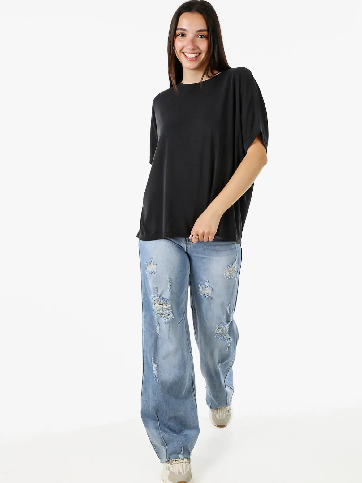 Solada T-shirt donna leggera a maniche corte - nero