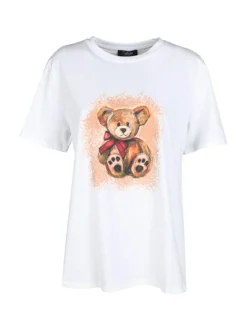 Solada T-shirt donna oversize con stampa orsacchiotto