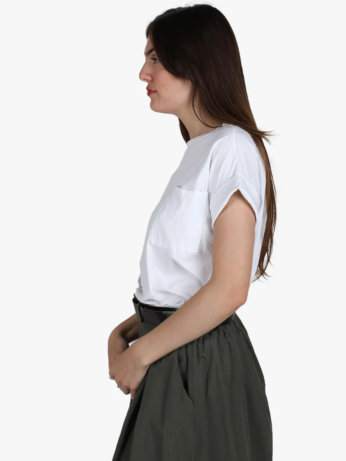 Solada T-shirt donna oversize con taschino