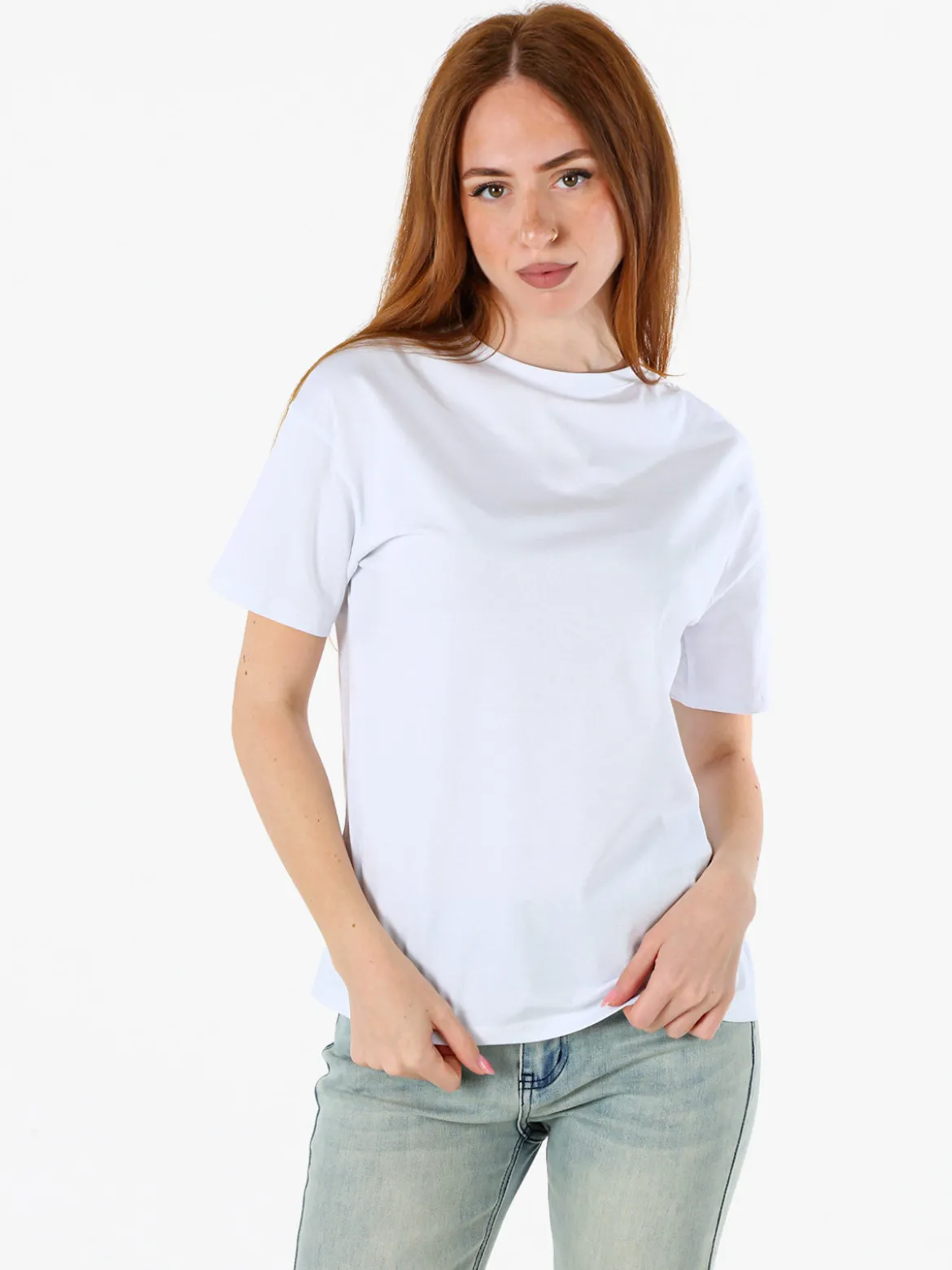 Solada T-shirt donna oversize in cotone elasticizzato - bianco