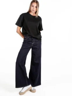 Solada T-shirt donna oversize in cotone - nero