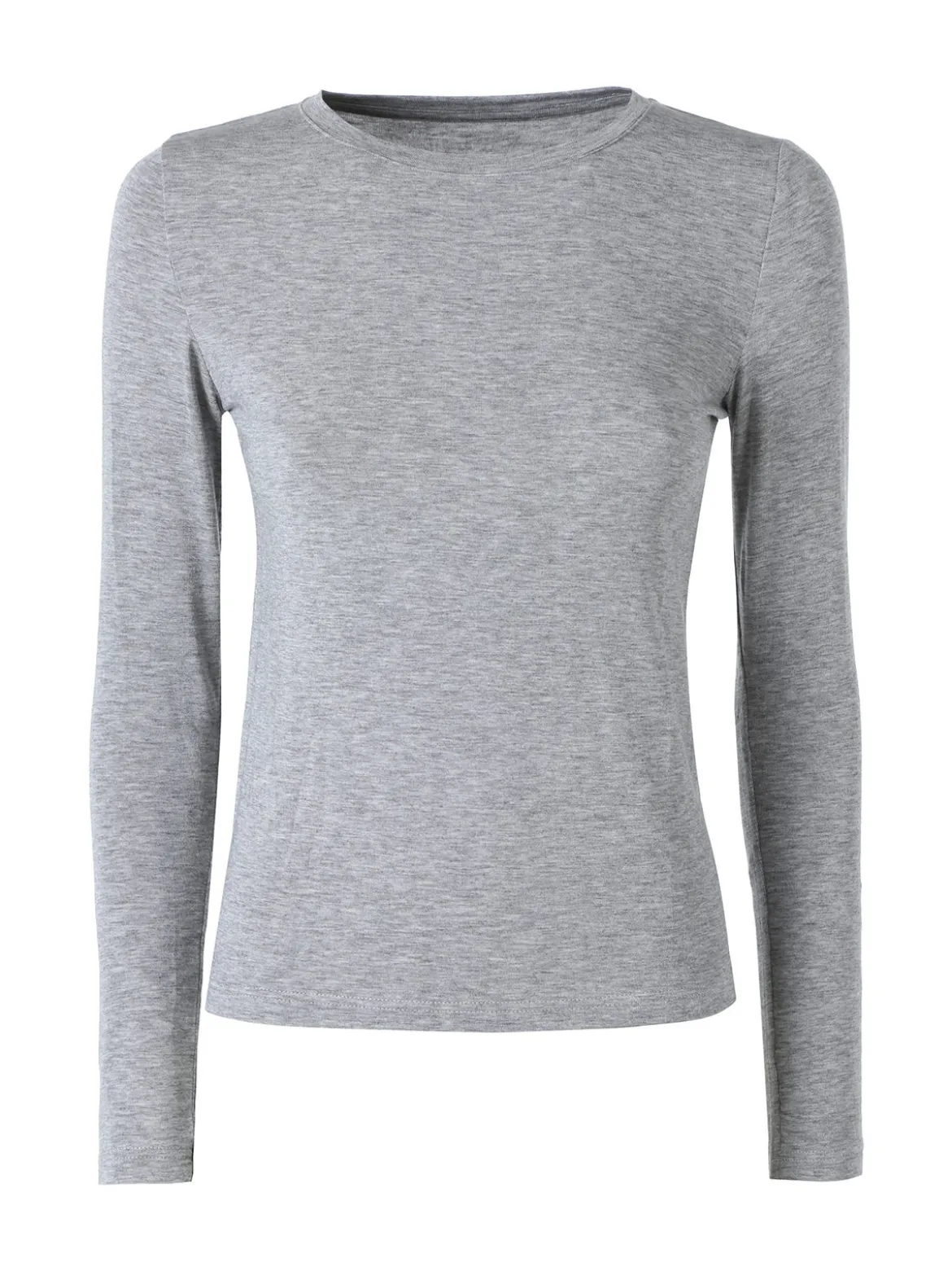 Solada T-shirt girocollo da donna a maniche lunghe - grigio