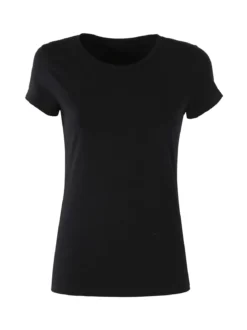 Solada T-shirt girocollo da donna in cotone - nero