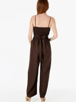 Solada Tuta jumpsuite da donna con spalline sottili e coppe imbottite - moro