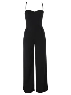 Solada Tuta jumpsuite da donna con spalline strette e coppe imbottite - nero