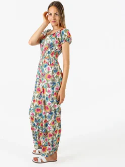 Solada Tuta jumpsuite da donna con stampa floreale e maniche corte - verde