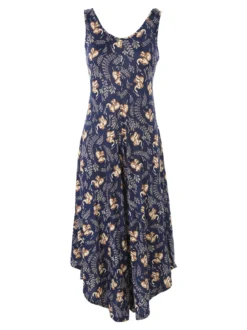 Solada Tuta jumpsuite da donna smanicata con stampe - blu scuro
