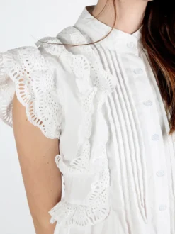 Solada Vestito corto da donna a camicia con volant