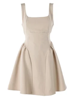 Solada Vestito donna a spalla stretta con scollo quadrato - beige